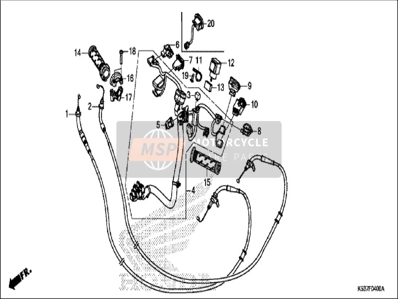 Honda SH300AS 2019 Cambiar/Cable para un 2019 Honda SH300AS